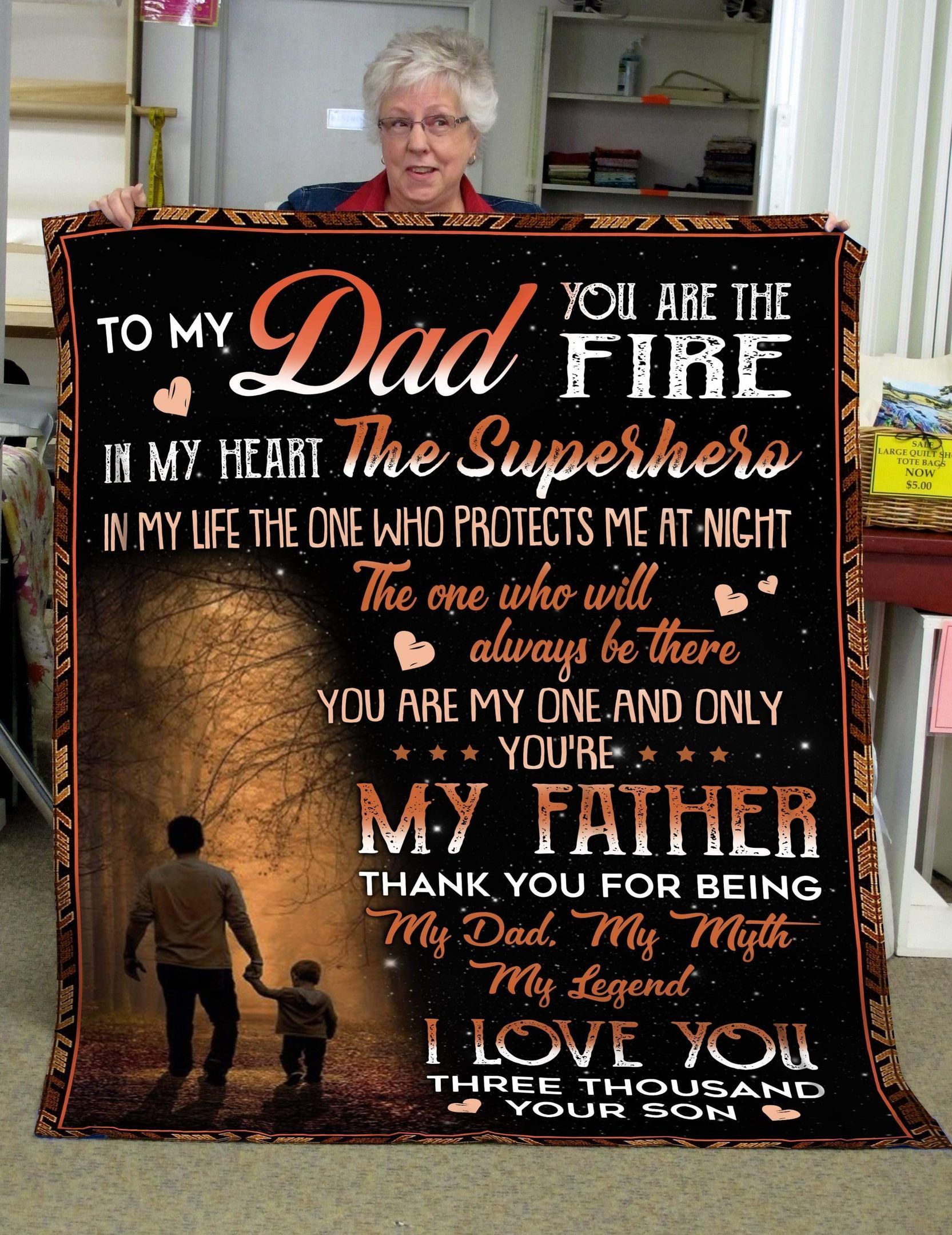 The Fire In My Heart Fleece Blanket Gift For Dad
