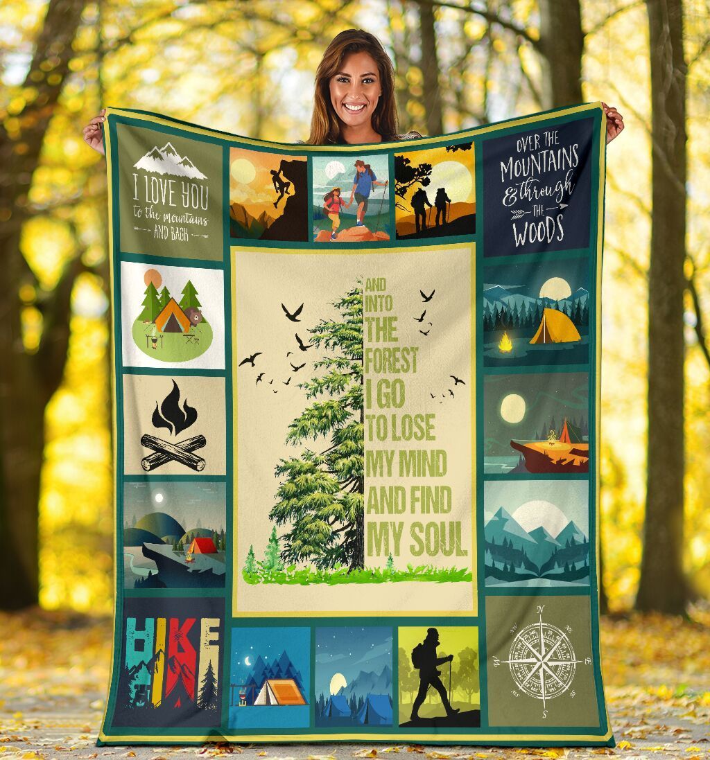 The Forest I Go To Lose My Mind And Find My Soul Camping Hiking Outdoor Sherpa Fleece Blanket