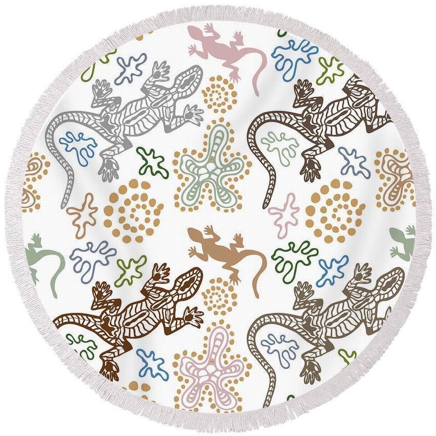The Gecko Echo Printed Round Beach Towel
