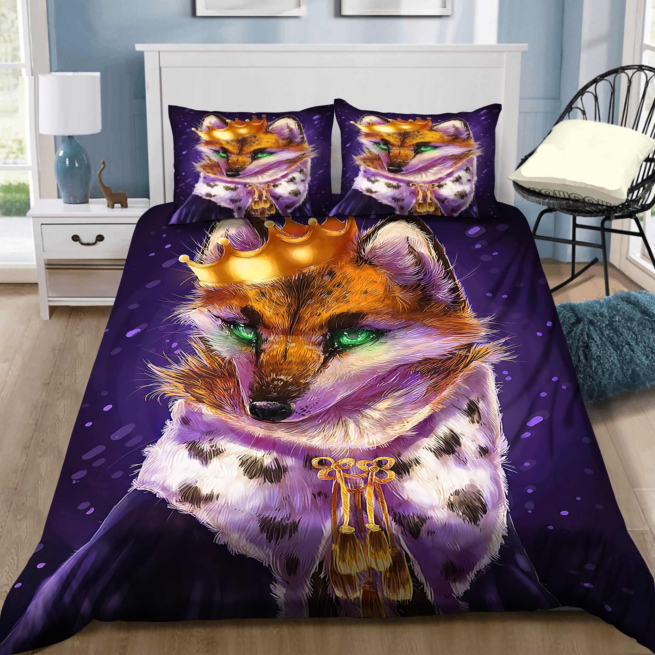 The Golden Crown Fox Bedding Set