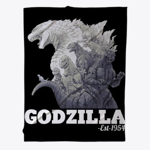 The Gorzilla Est 1954 Black And White Painting Art Fleece Blanket Fleece Blanket
