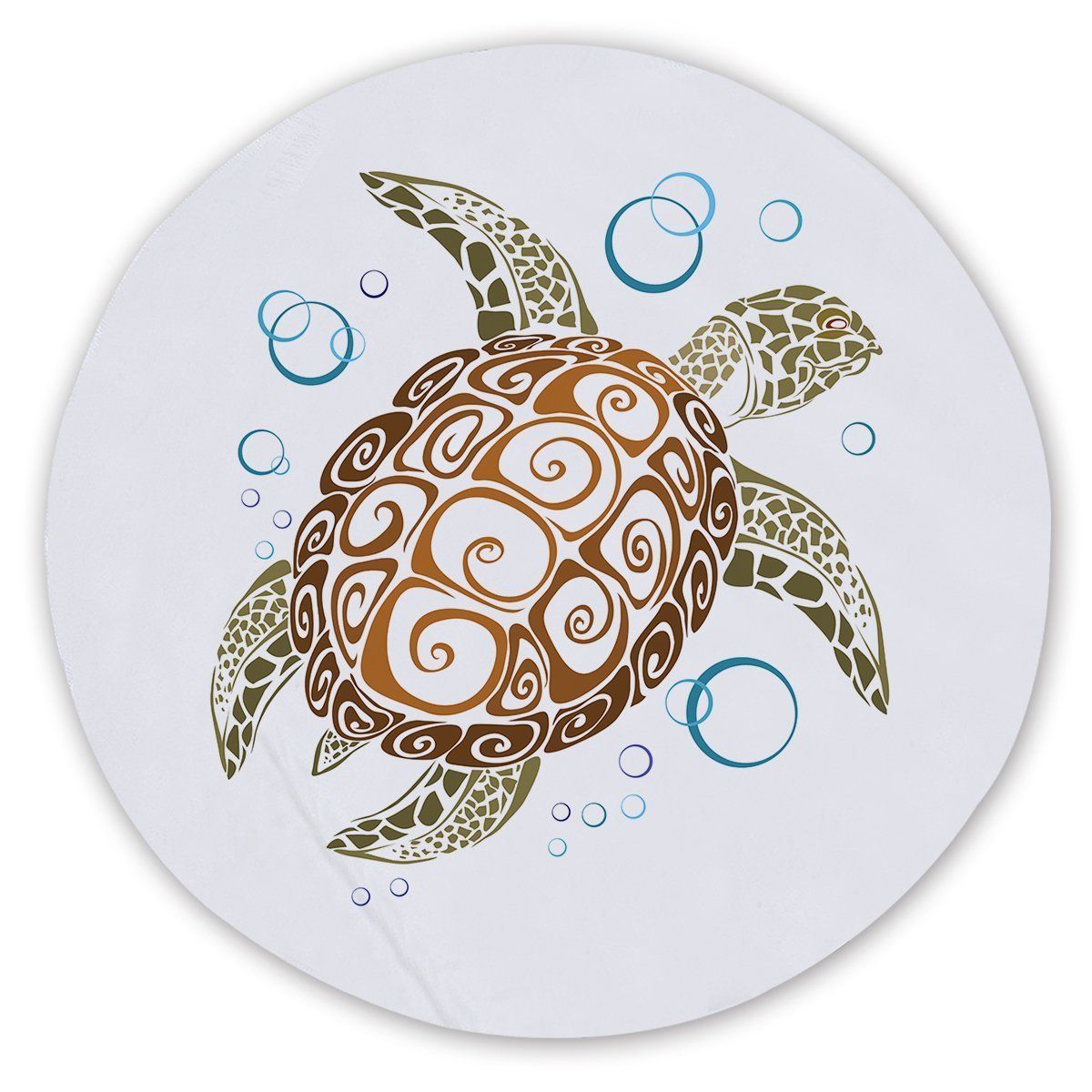 The Great Sea Turtle Printed Round Beach Towel