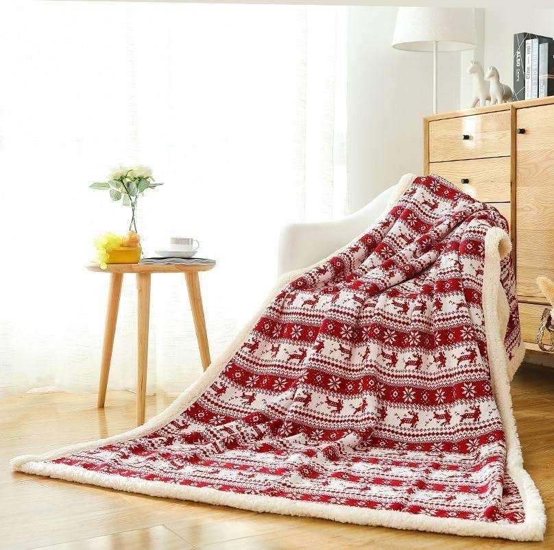 The Holiday Christmas Large Sherpa Fleece Blanket