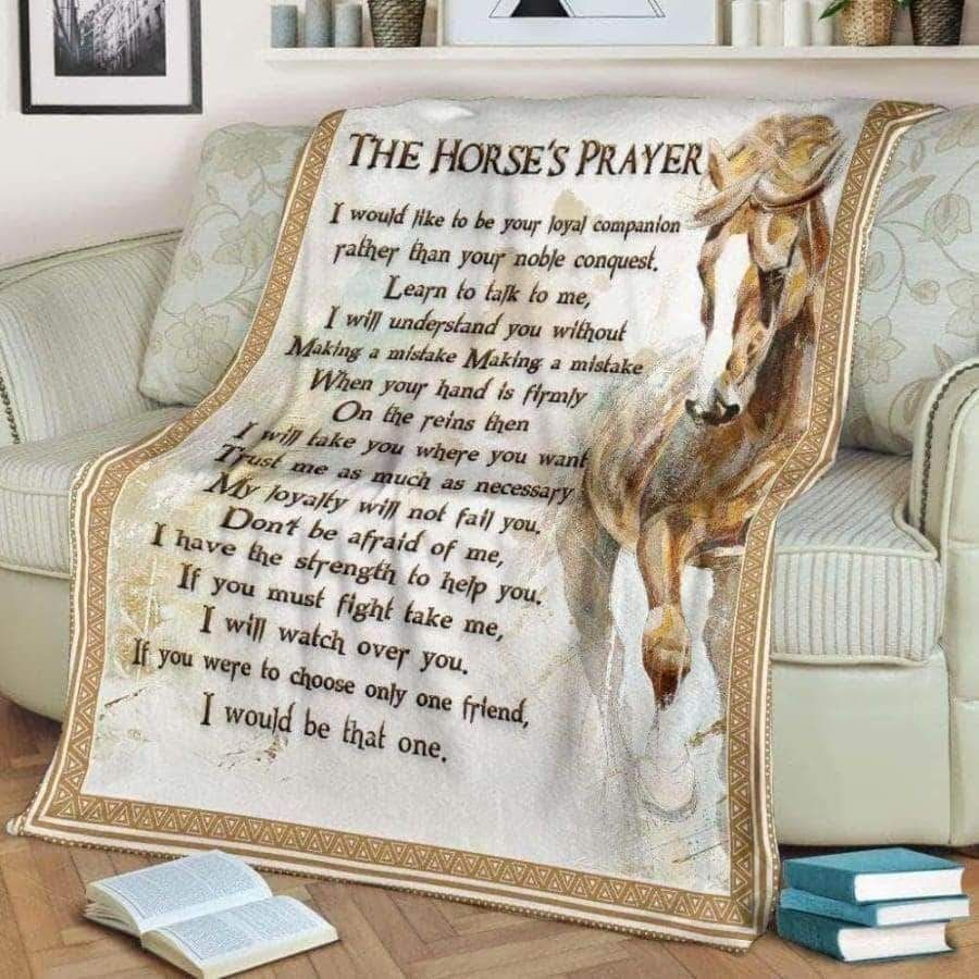 The Horses Prayer Sherpa Fleece Blanket