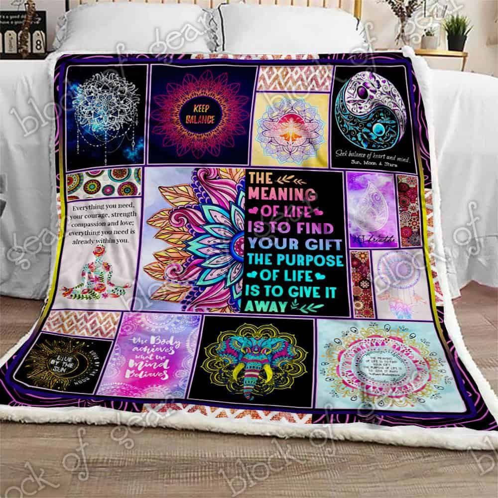 The Meaning Of Life Mandala Fleece Blanket