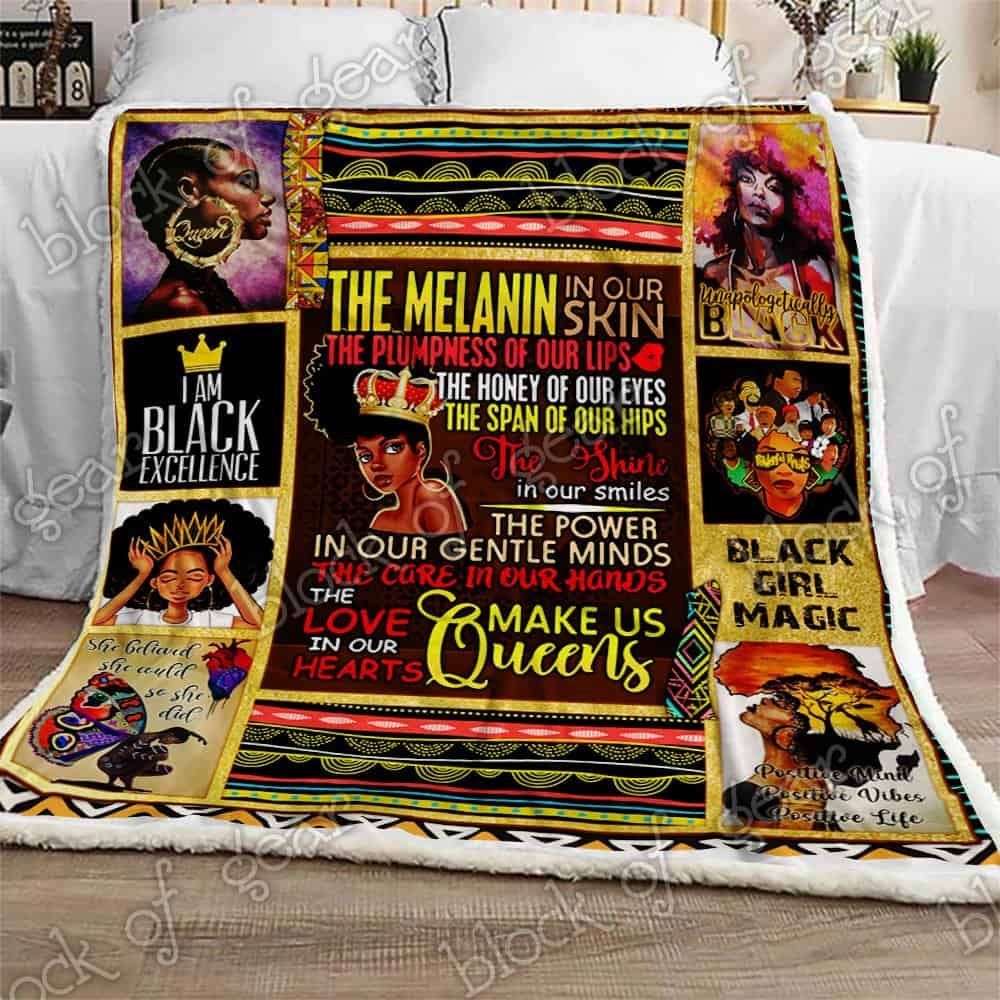 The Melanin Queen Fleece Blanket