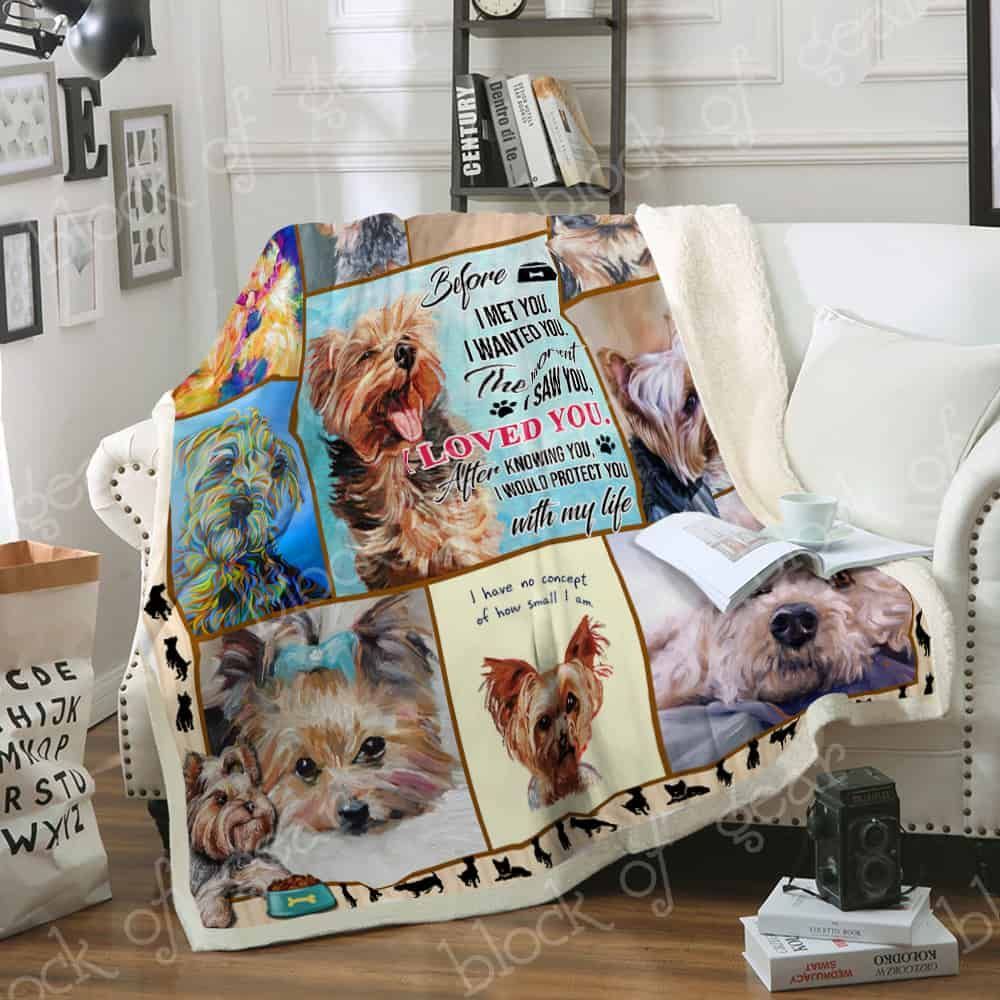 The Moment I Saw You I Love You Yorkie Fleece Blanket