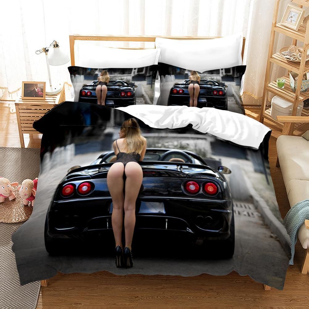 The Motorcycle Girl Sexy Bedding Set