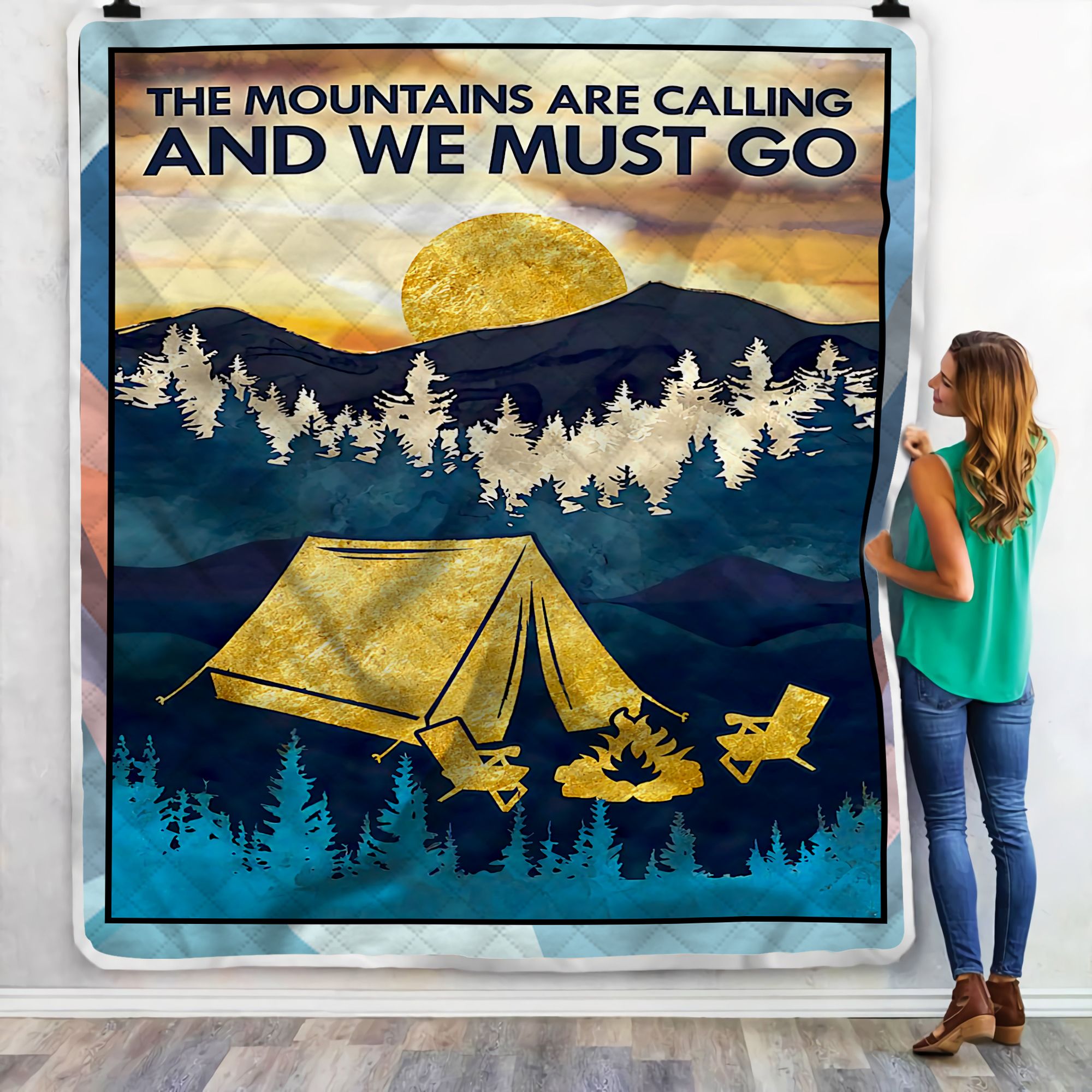 The Mountain Are Calling Fleece Blanket