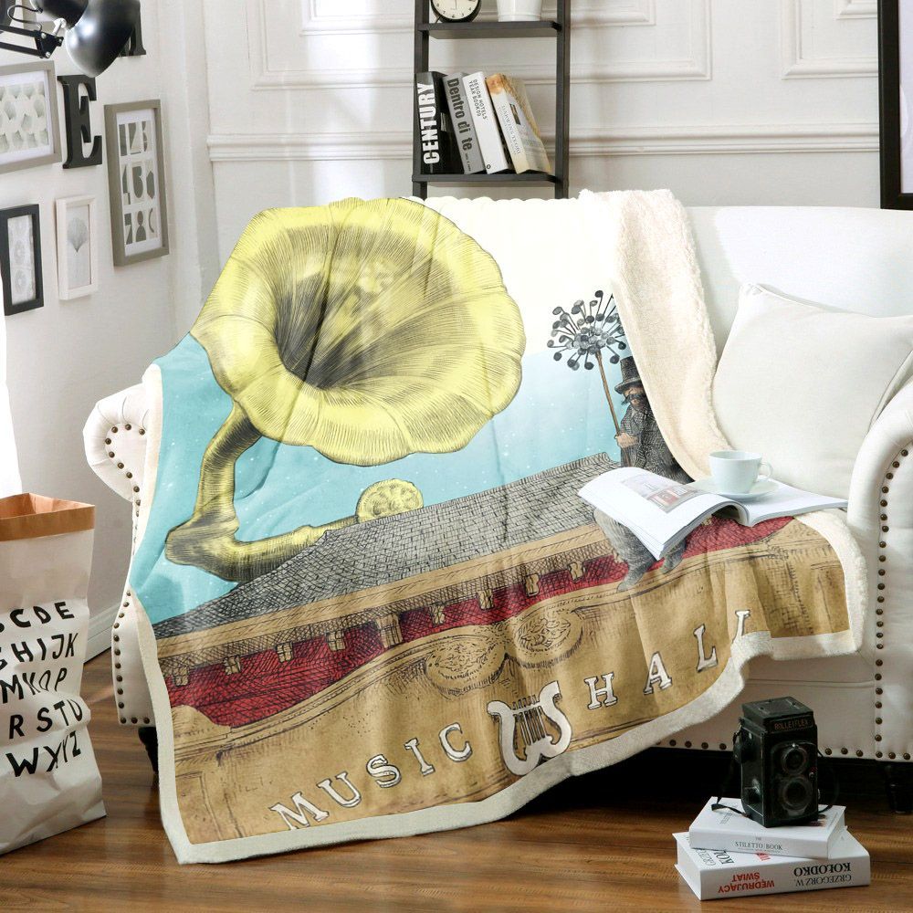 The Music Hall Sherpa Fleece Blanket