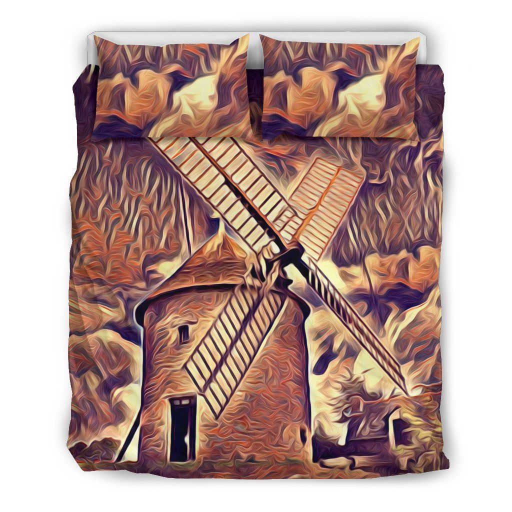 The Netherlands Windmill Brown Bedding Set