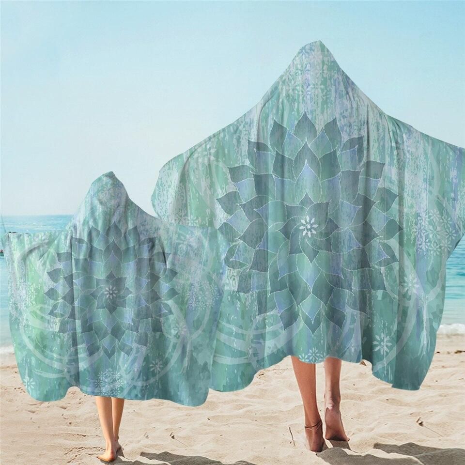 The Ocean Hues Blue Pattern Hooded Towel