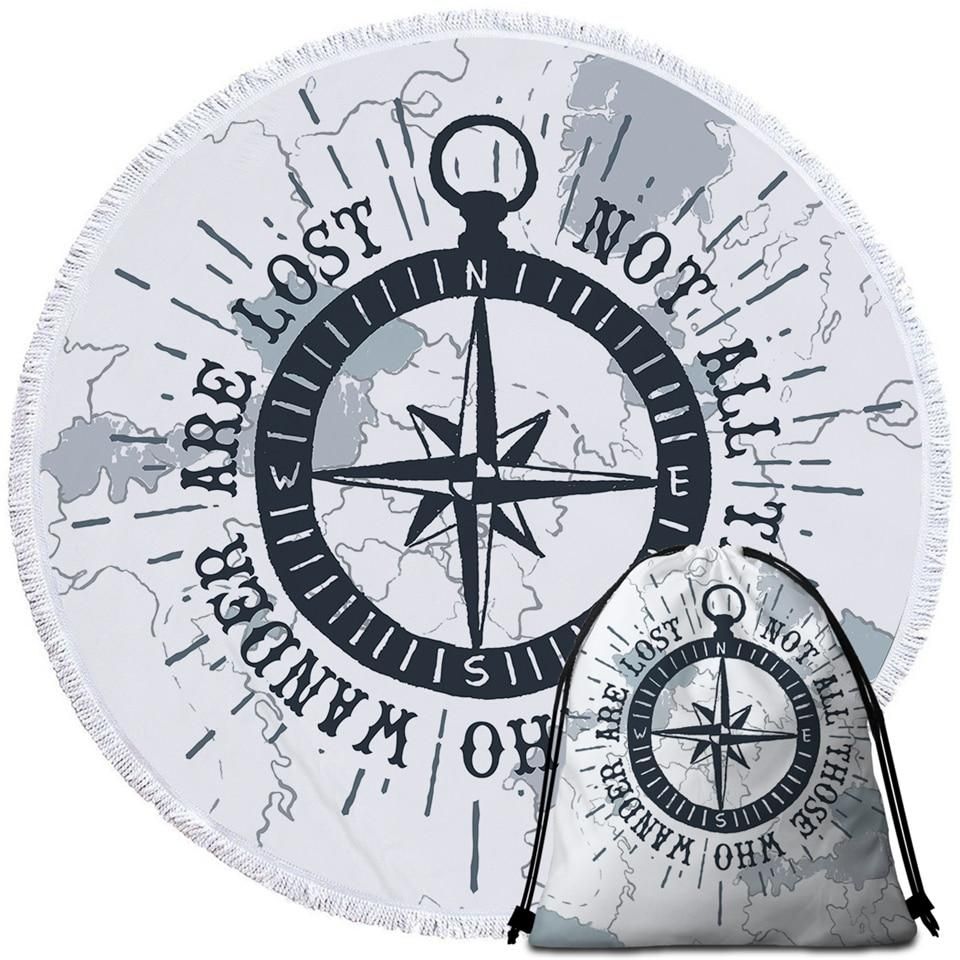 The Ocean Wanderer Printed Round Beach Towel