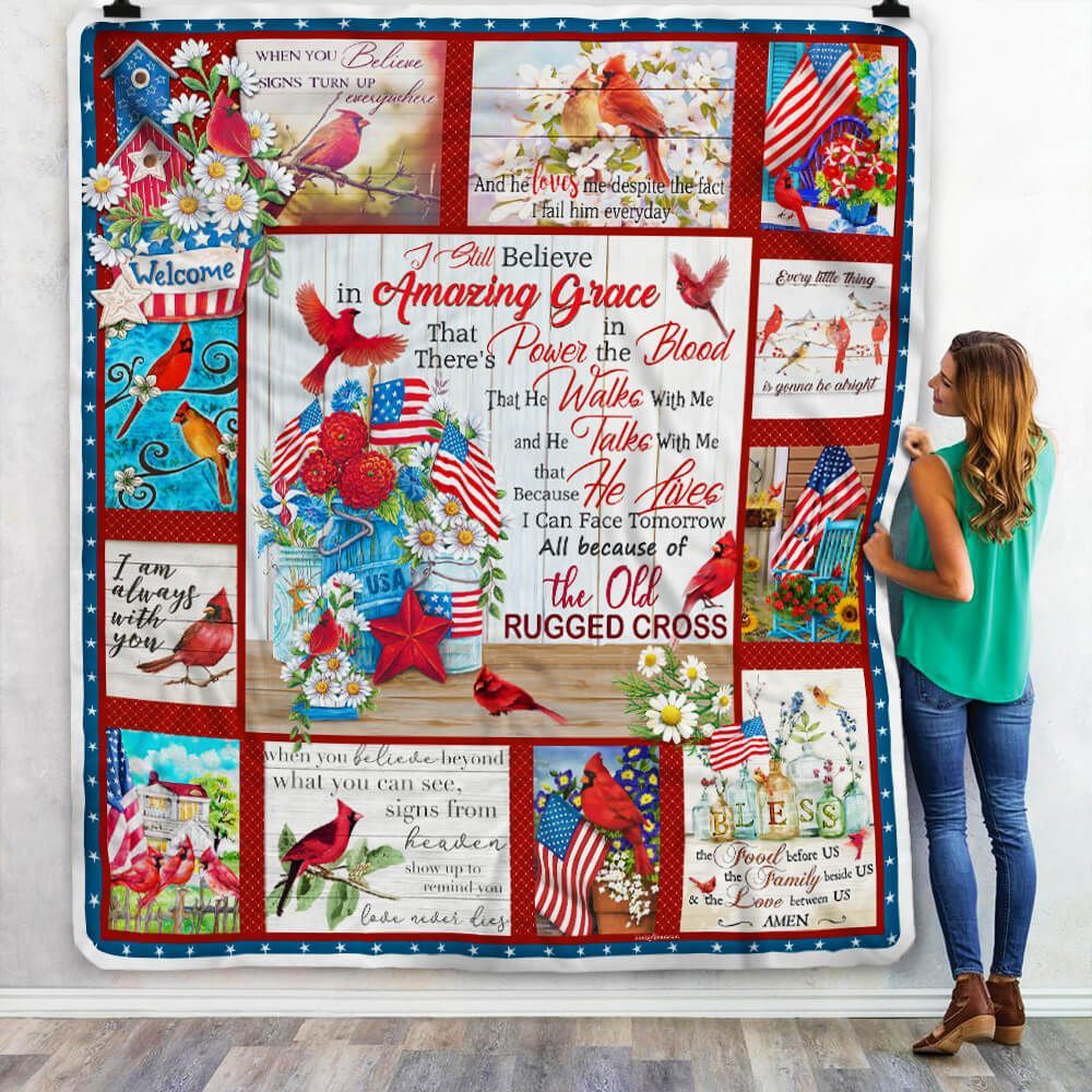 The Old Rugged Cross Cardinal Sherpa Fleece Blanket