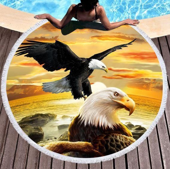 The Original Eagle Spirit Printed Round Beach Towel