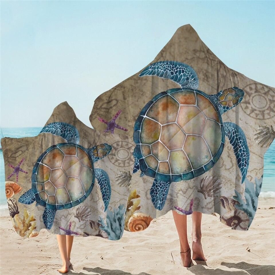 The Original Turtle Island Printed Hooded Towel