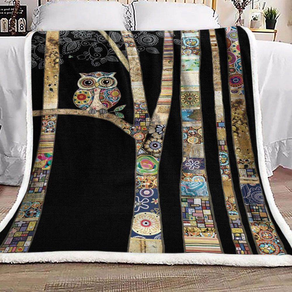 The Owl Sherpa Fleece Blanket