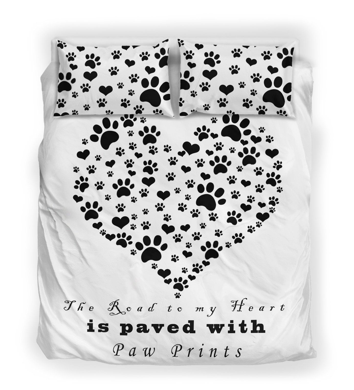 The Road To My Heart Is Paved With Paw Prints Bedding Set