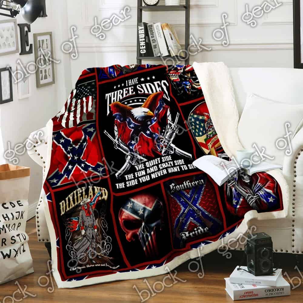 The Side You Never Want To See Redneck Sherpa Fleece Blanket
