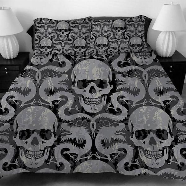 The Skull And Dragon Bedding Set