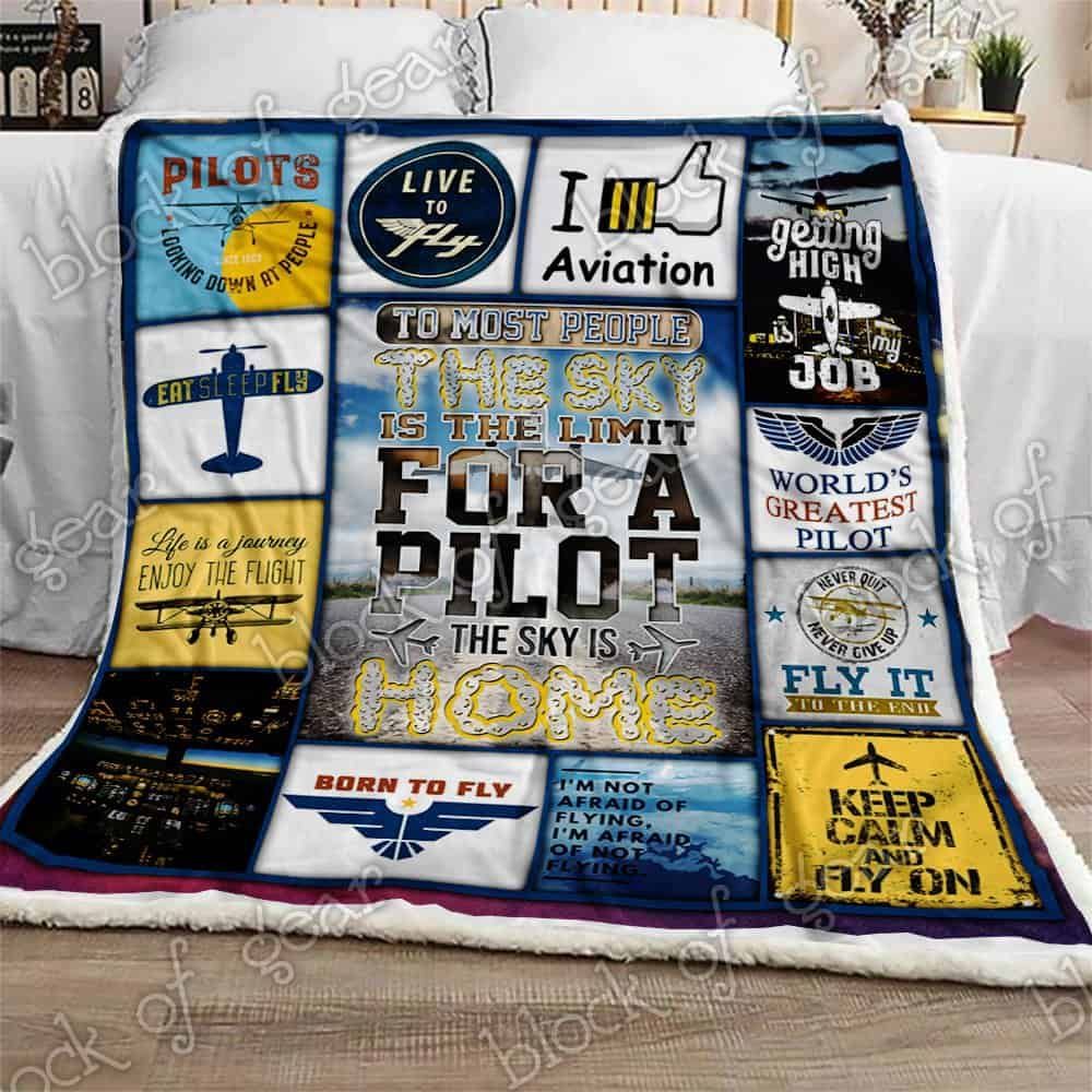 The Sky Is Home Pilot Fleece Blanket
