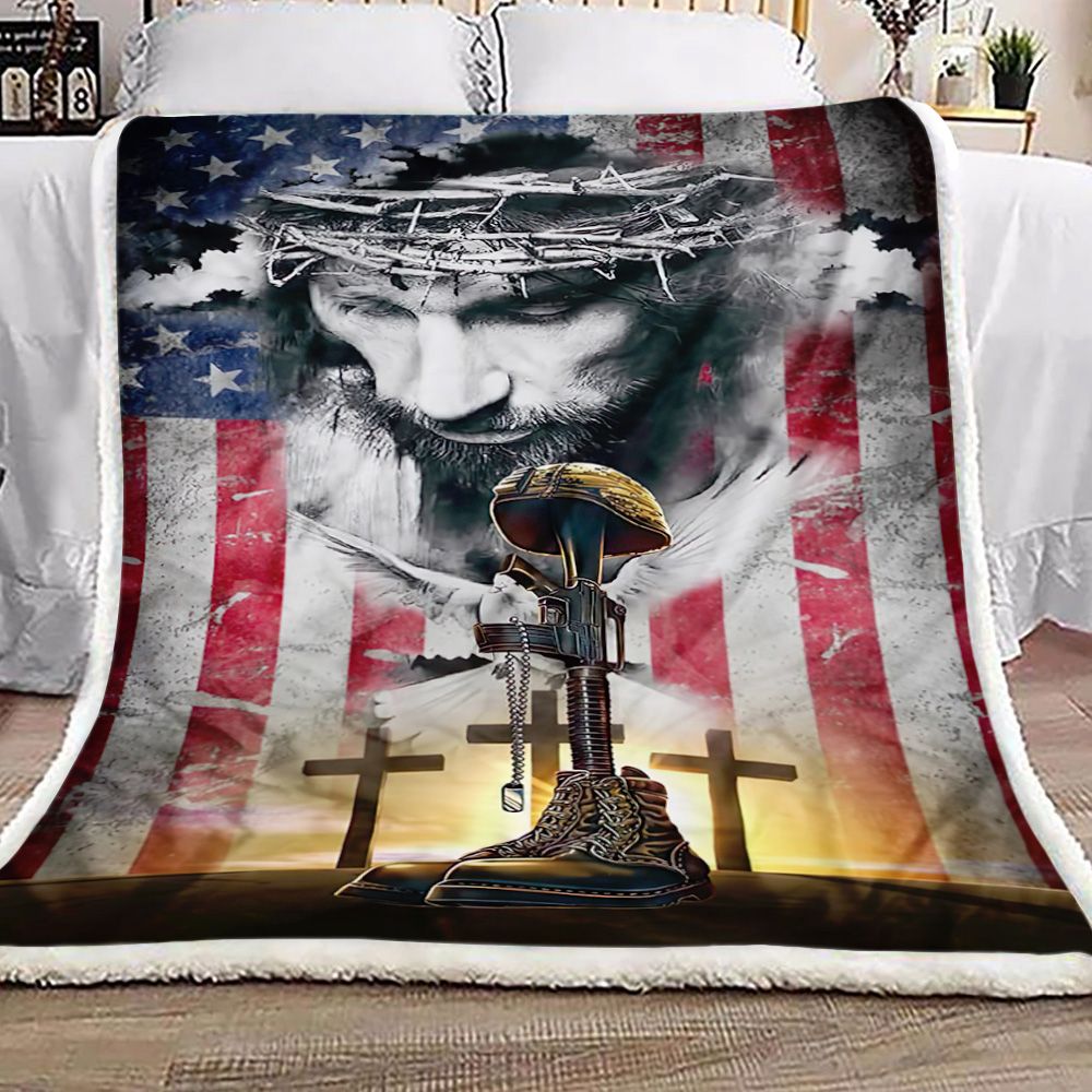 The Soldiers Cross Fleece Blanket
