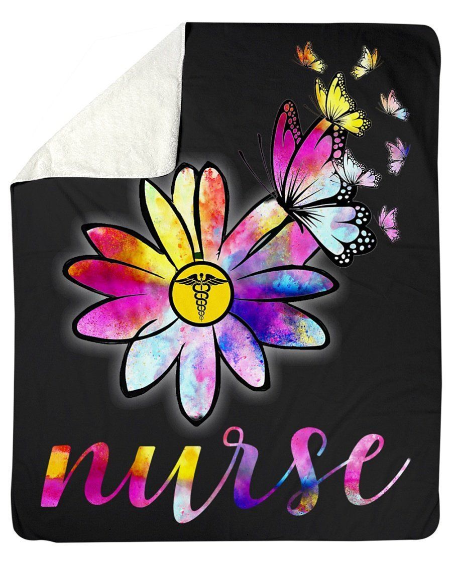 The Special Coloful Flower Gift For Nurse Lovers Fleece Blanket