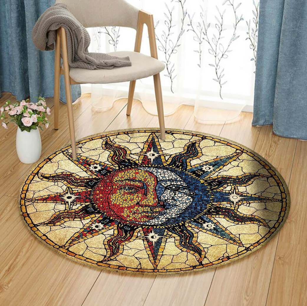 The Sun And The Moon Round Carpet