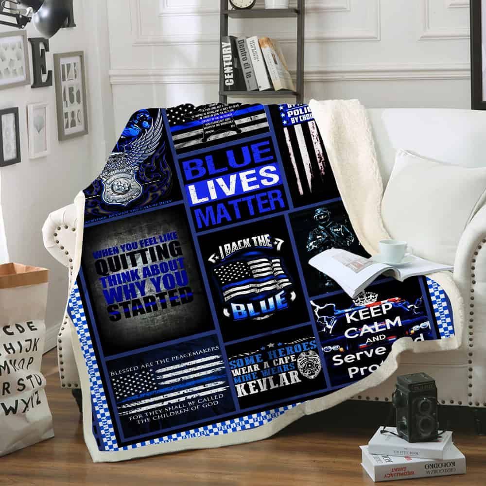 The Thin Blue Line Fleece Blanket