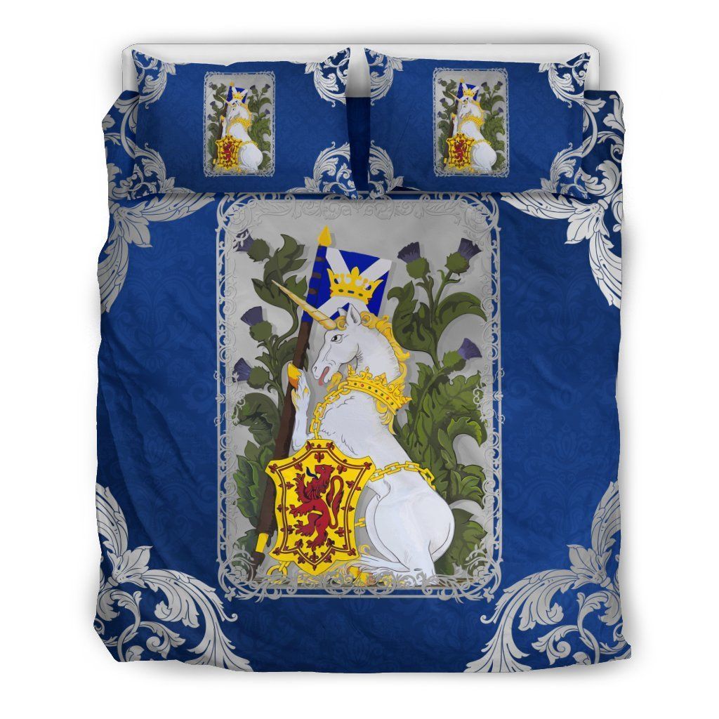 The Unicorn Of Scotland Blue Bedding Set