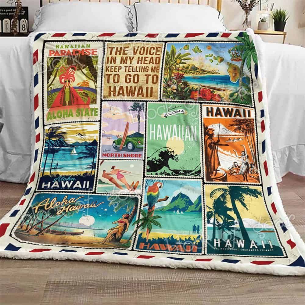 The Voice In My Head Keeps Telling Me To Go To Hawaii Fleece Blanket