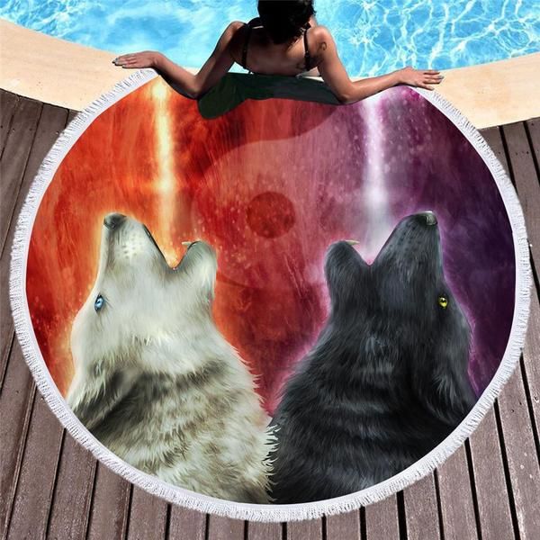 The Warrior Spirit Who Sings Printed Round Beach Towel