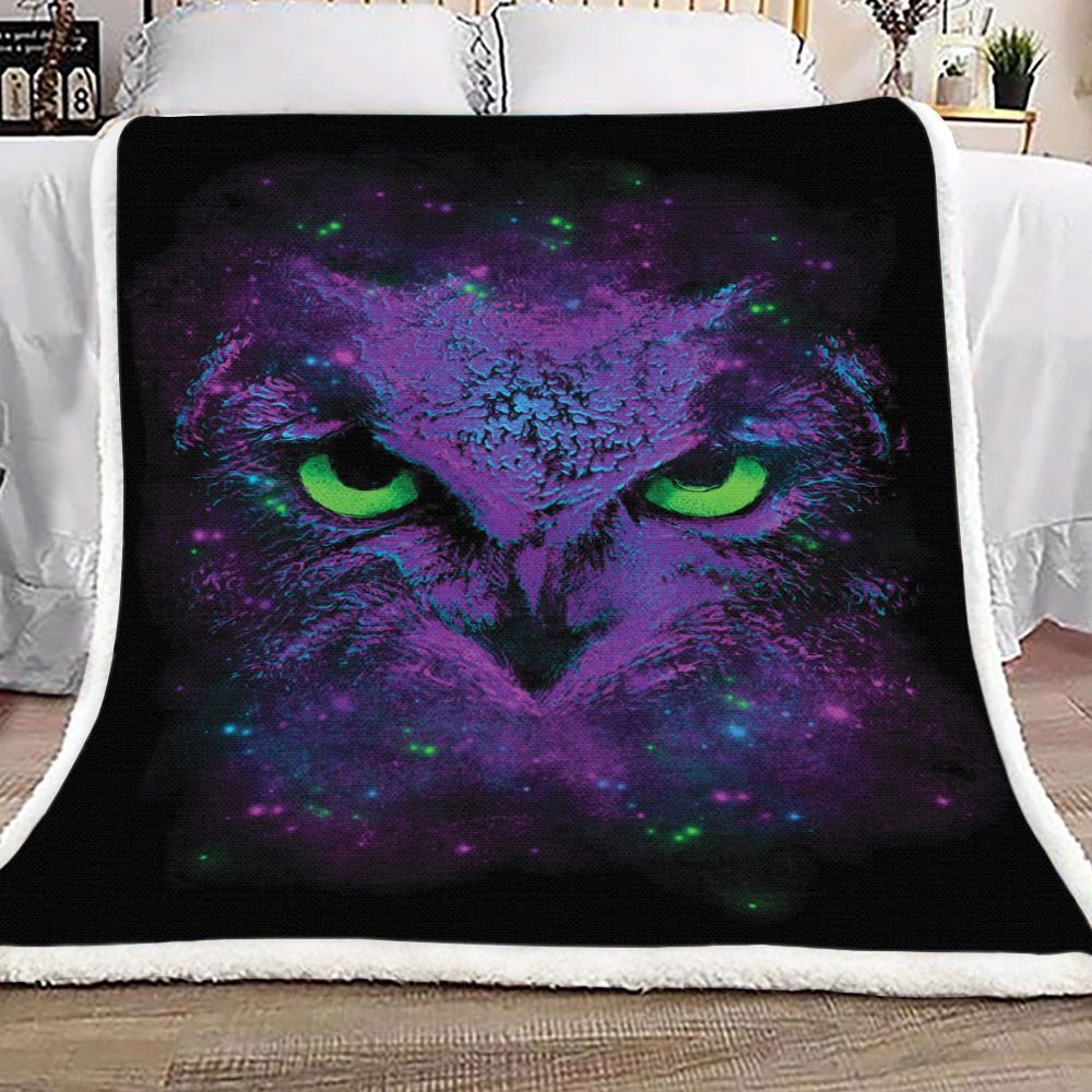 The Watcher Owl Sherpa Fleece Blanket