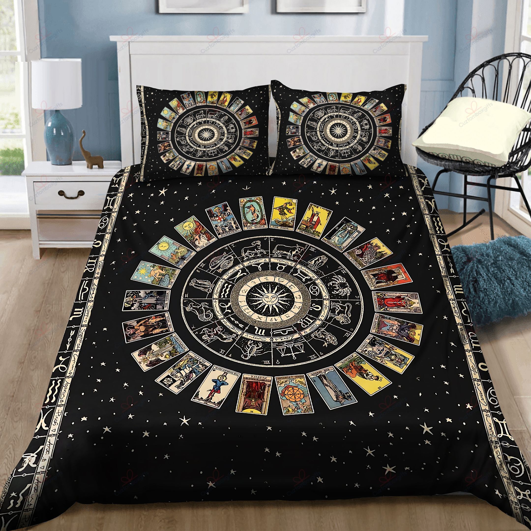 The Wheel Of The Zodiac Galaxy Astrology Bedding Set