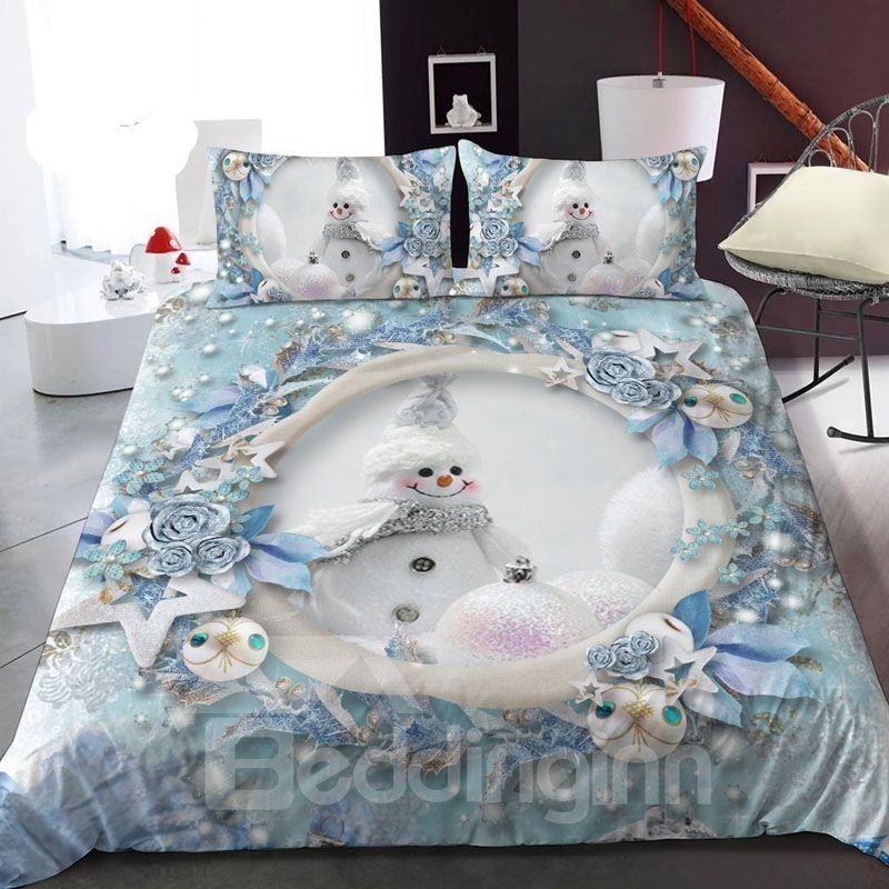 The White Snowman 3D Bedding Set
