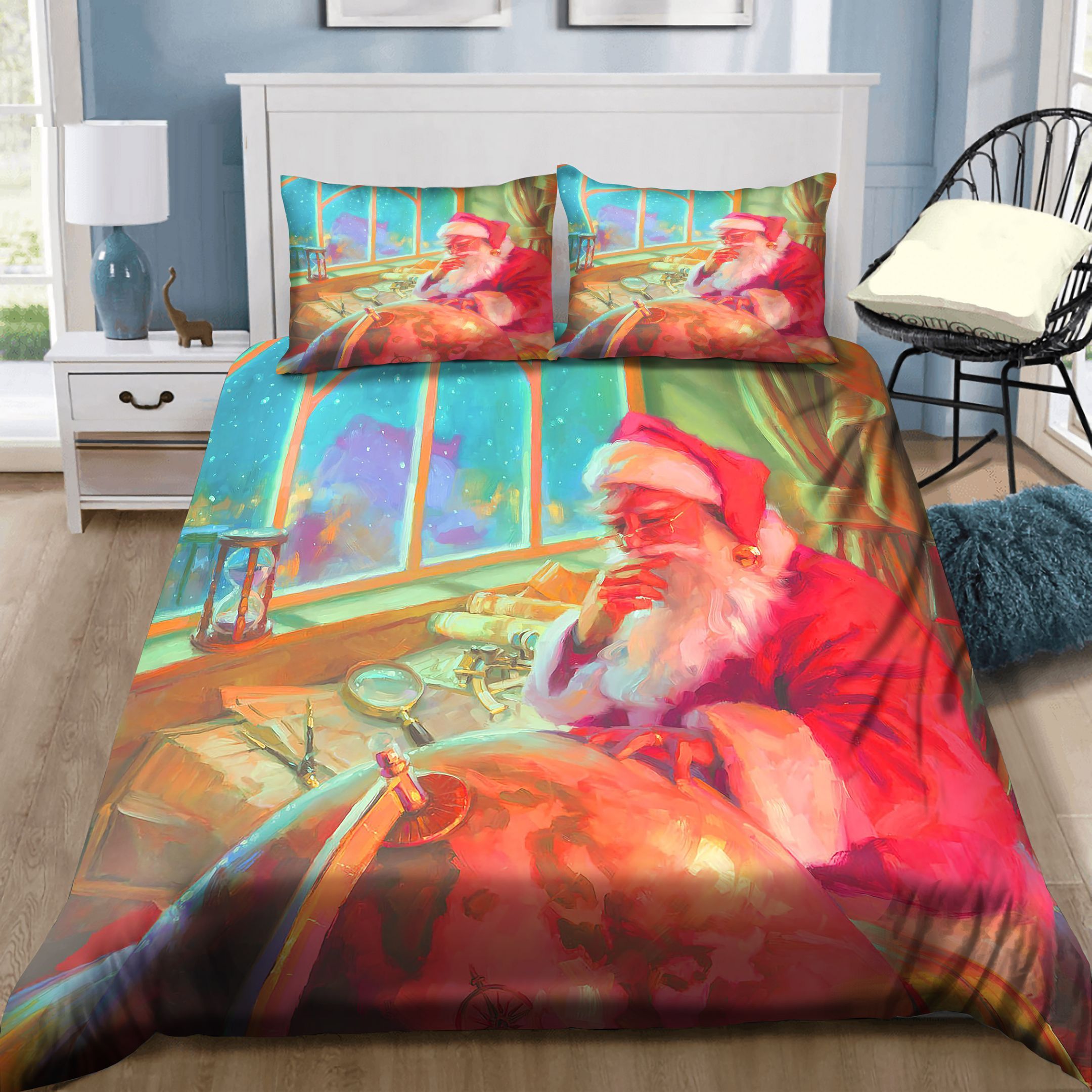 The World Traveler Of Santa Claus Bedding Set