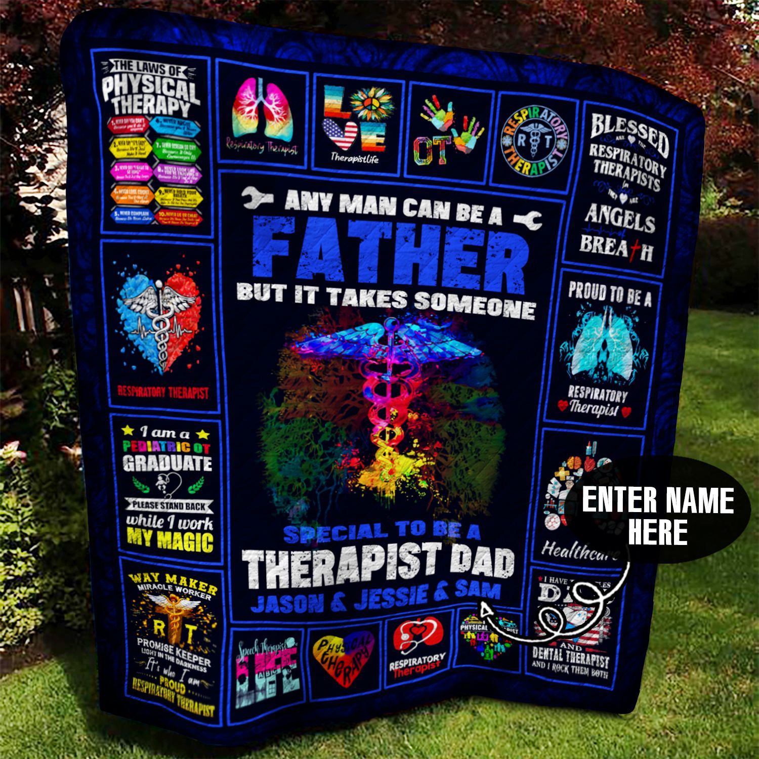 Therapist Dad Personalized Quilt Blanket BBB100621SM