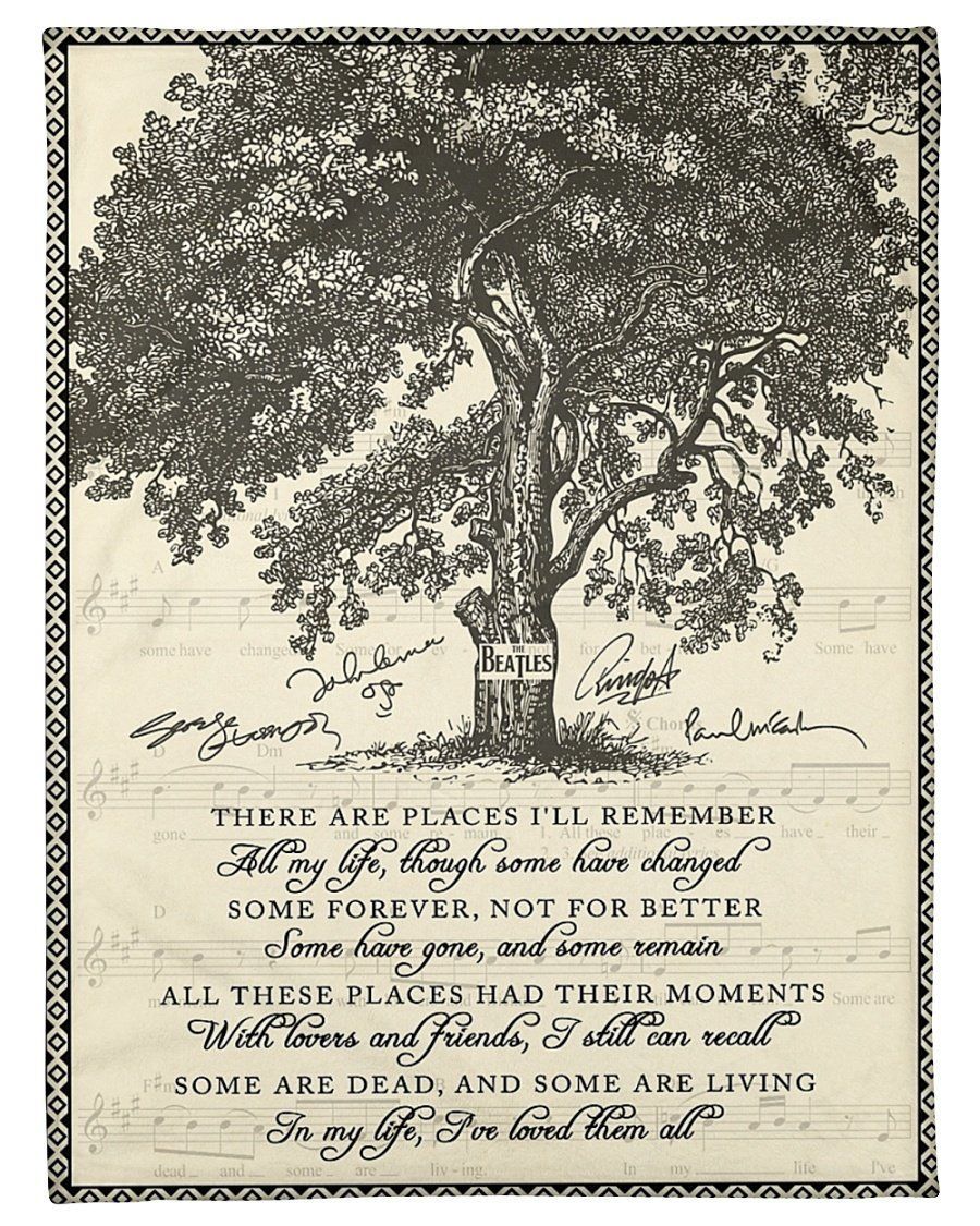 There Are Places I Remember Lyrics Gift For The Beatles Fan Fleece Blanket