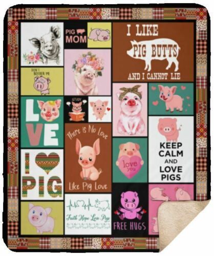 There Is No Love Like Pig Love I Like Pig Butts Sherpa Fleece Blanket