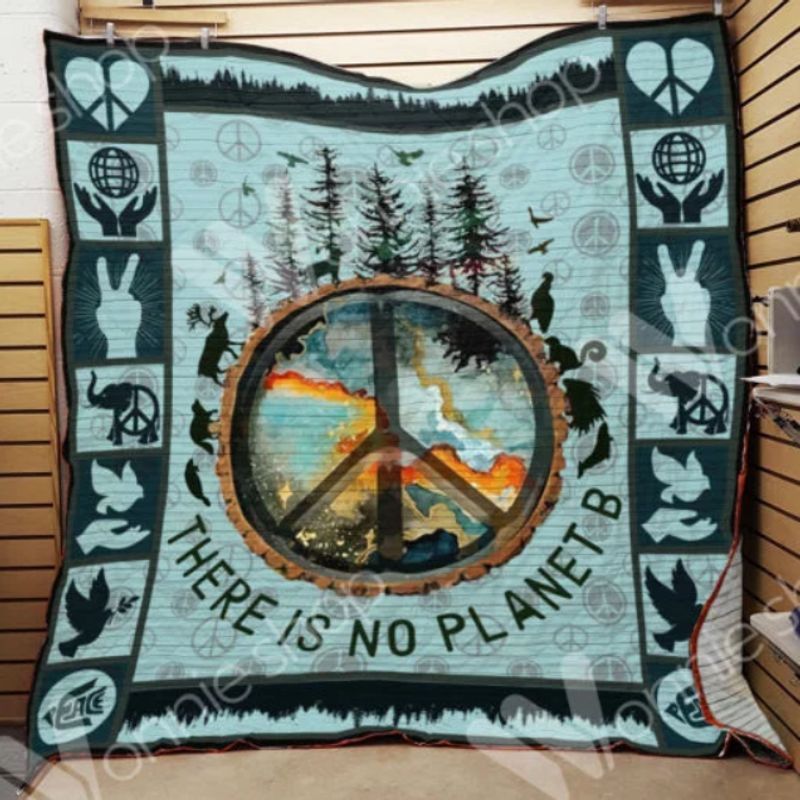There Is No Planet B Hippie Sherpa Fleece Blanket