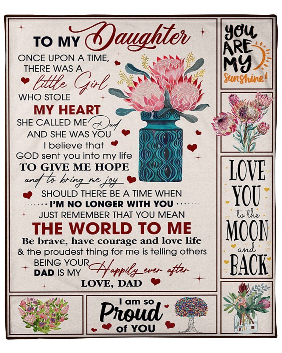 There Was A Little Girl Stole My Heart To Daughter Fleece Blanket Fleece Blanket