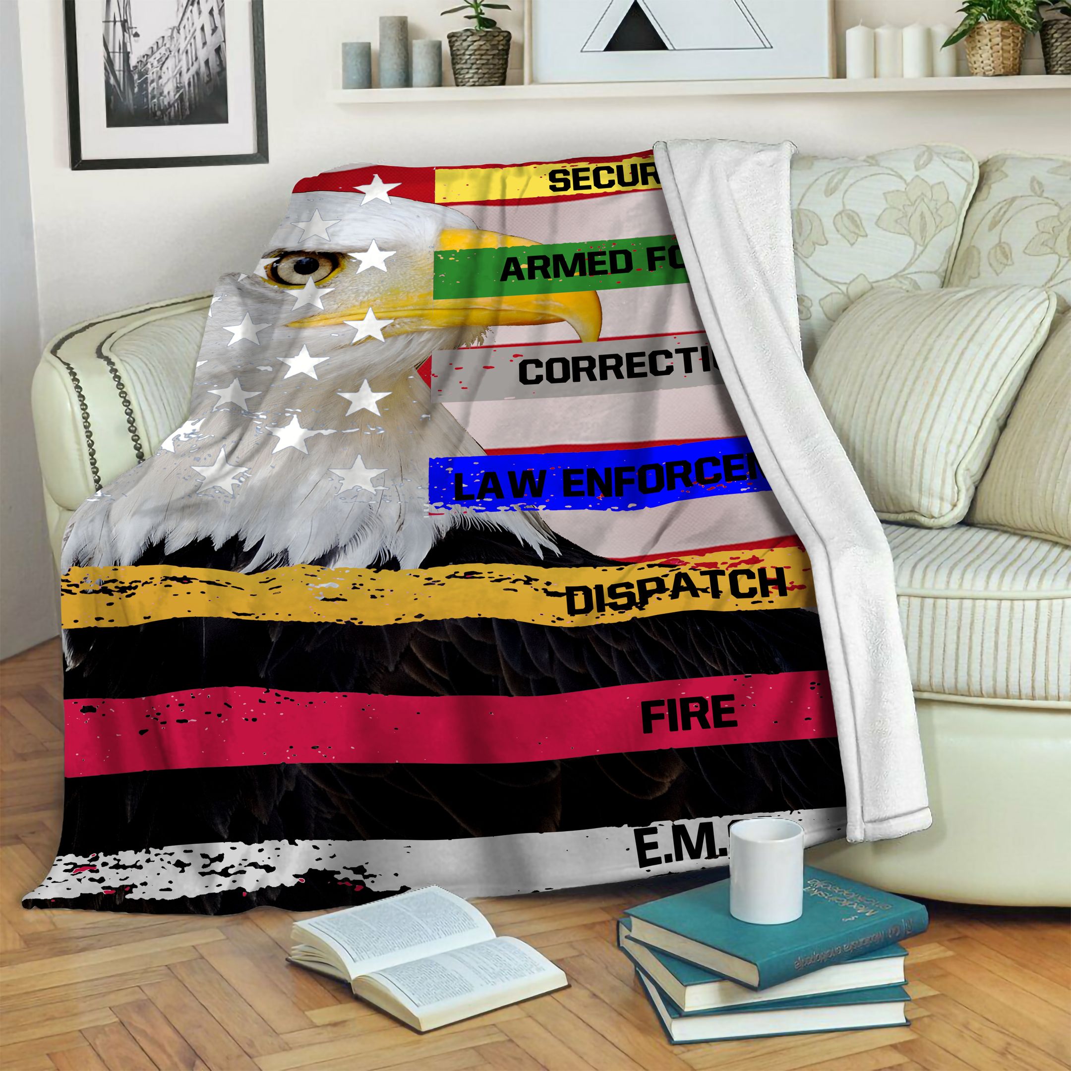 Thin Line Flags Fleece Blanket