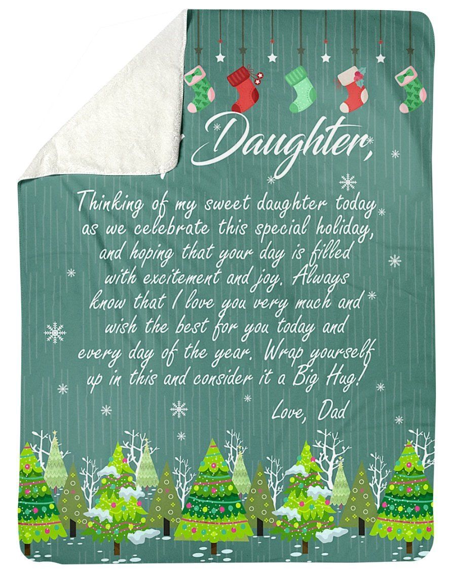 Thinking Of You Christmas Atmosphere Fleece Blanket To Daughter Sherpa Blanket