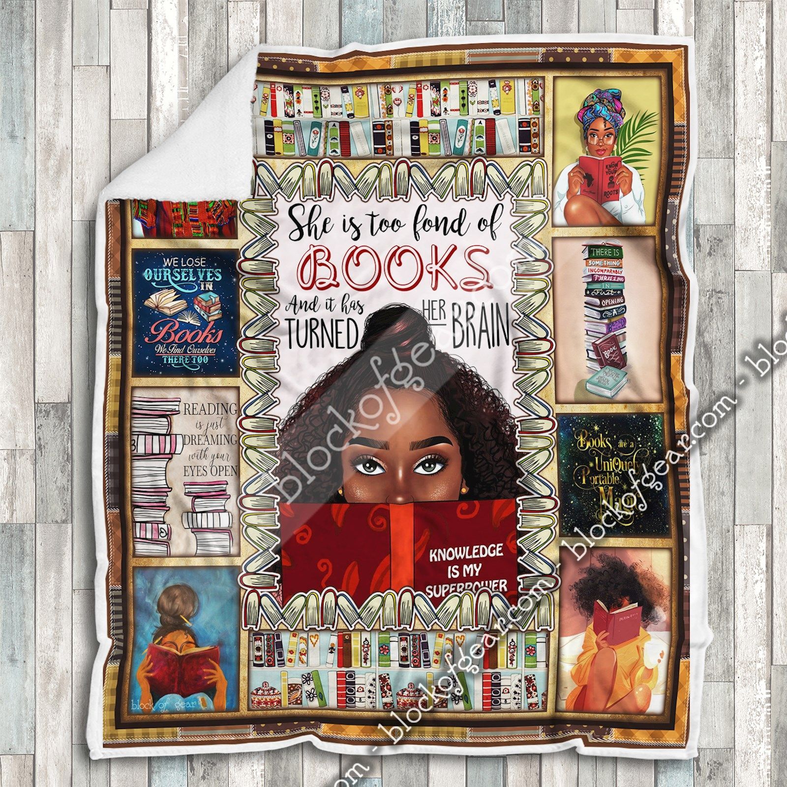 This Black Girl Loves Reading Books Sherpa Fleece Blanket