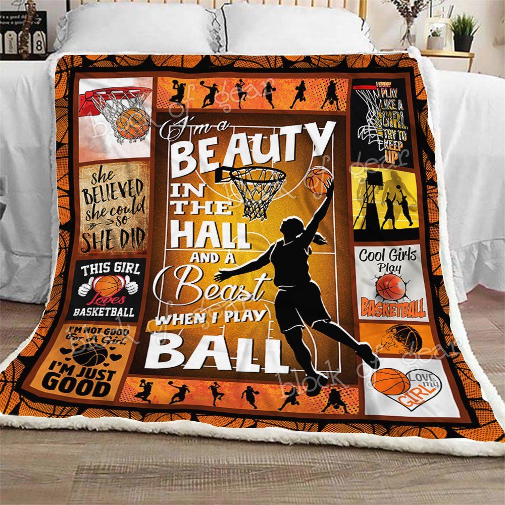 This Girl Loves Basketball Sherpa Fleece Blanket