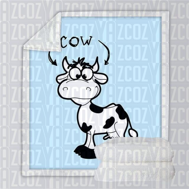 This Is A Cow Sherpa Fleece Blanket