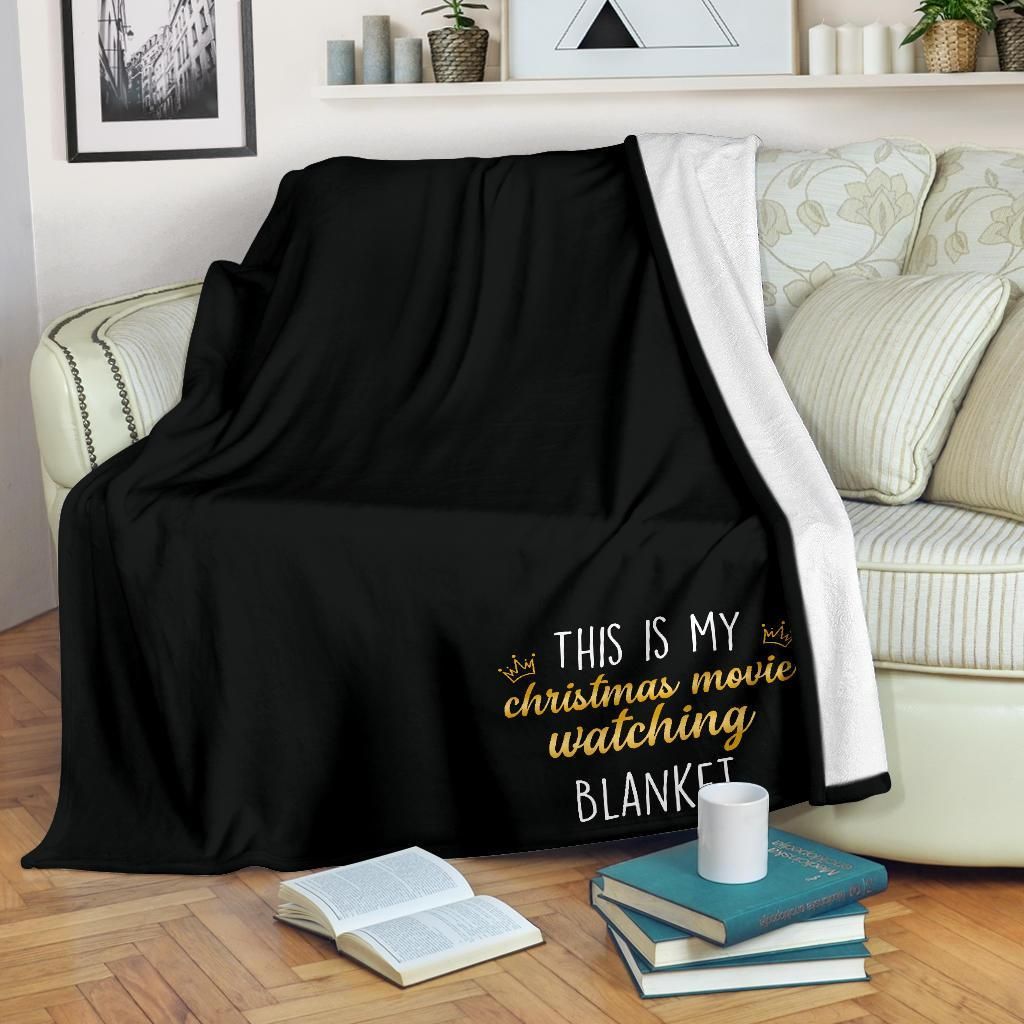 This Is My Christmas Movie Black Sherpa Fleece Blanket