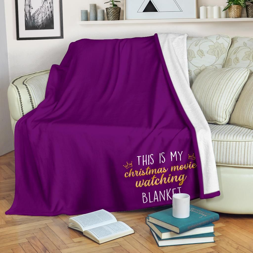 This Is My Christmas Movie Purple Sherpa Fleece Blanket