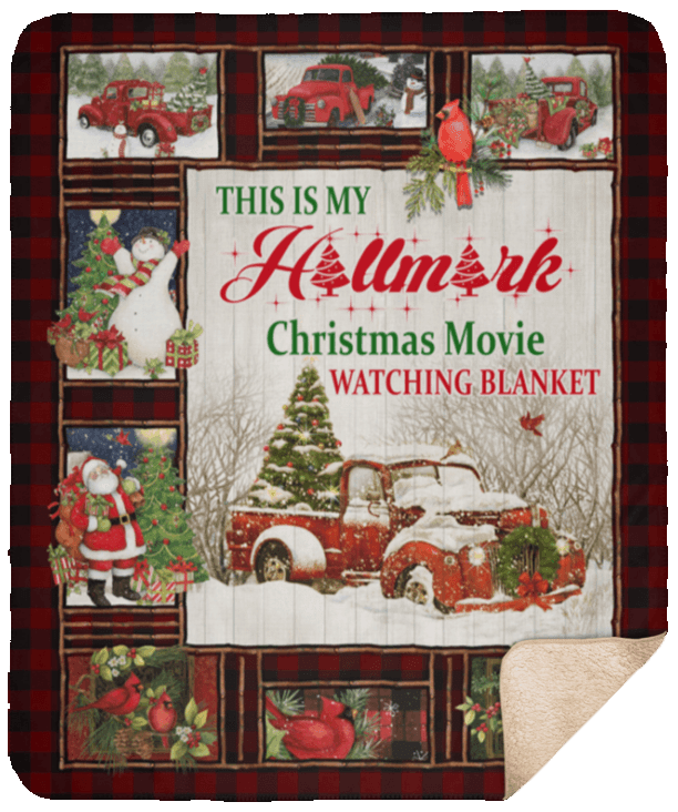 This Is My Hall-Mark Christmas Movie Watching Xmas Sherpa Fleece Blanket