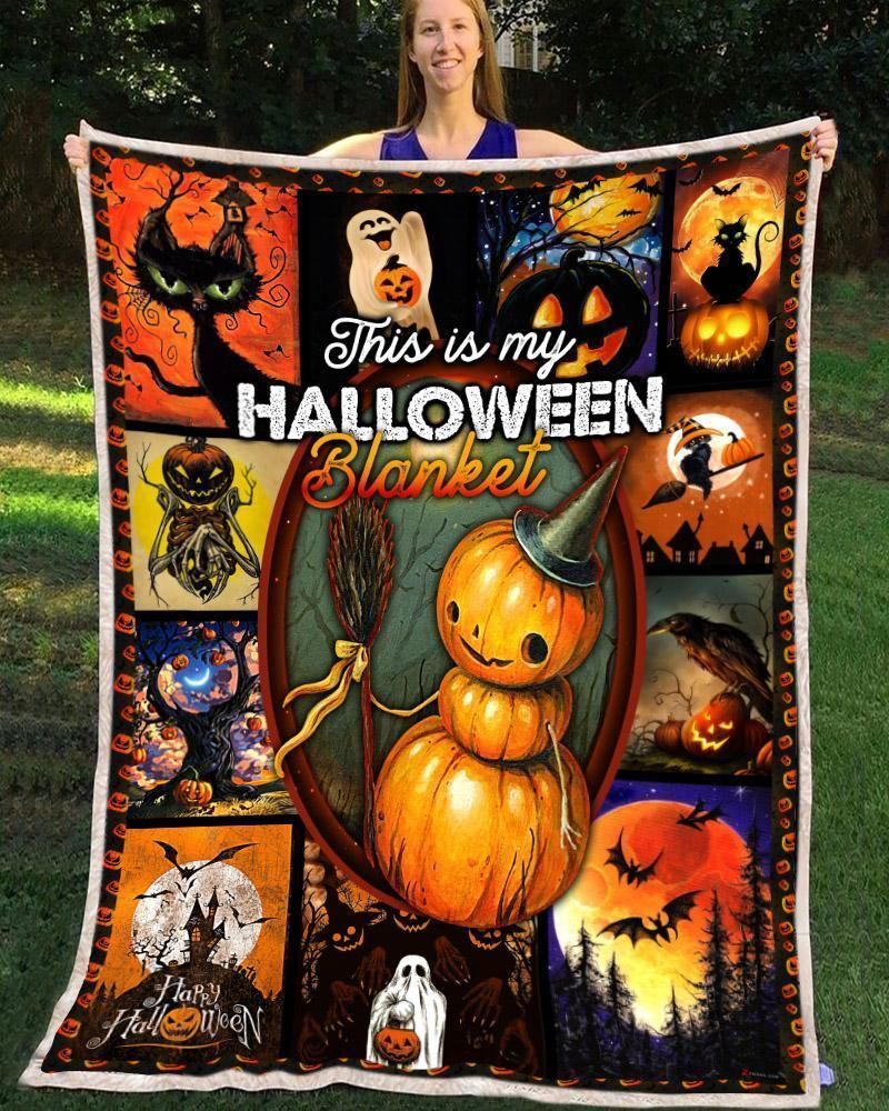 This Is My Halloween Blanket Happy Halloween Ghost Pumpkin Cat